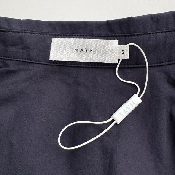 MAYE Corinne Shirt Dress Midi Button-Down in French Navy S NWOT - Picture 11 of 12